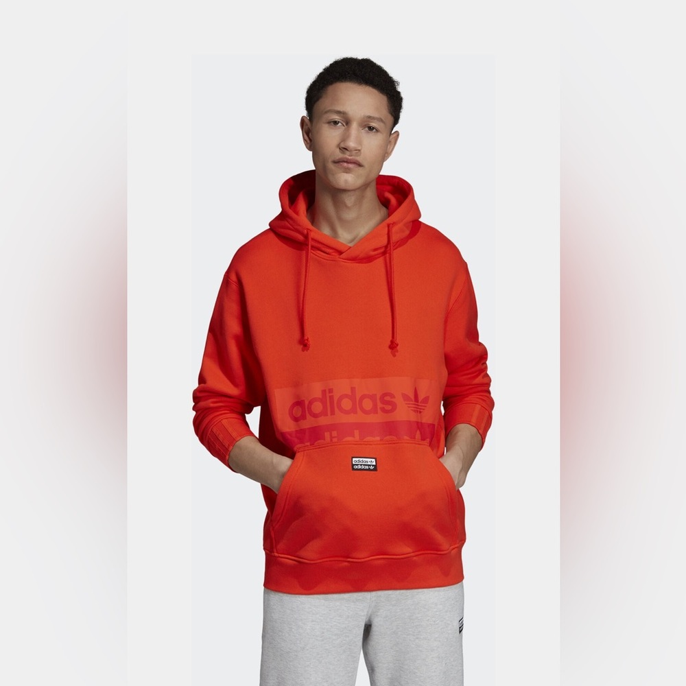 Adidas Originals Men’s R.Y.V Hoodie Orange Pullover Sweatshirt Size M